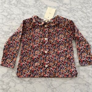 NWT mabo button down top w peter pan collar